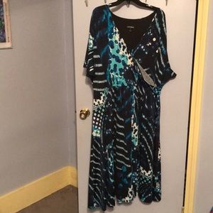 Fashion Bug 3x multicolored black and blue dress